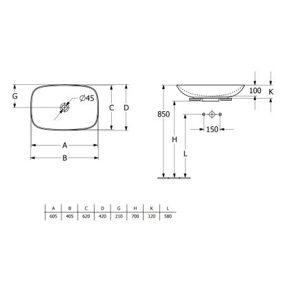 Villeroy & Boch 4A500001 - Virsmas uzstādāma izlietne LOOP&FRIENDS 62x42 cm keramika/balta