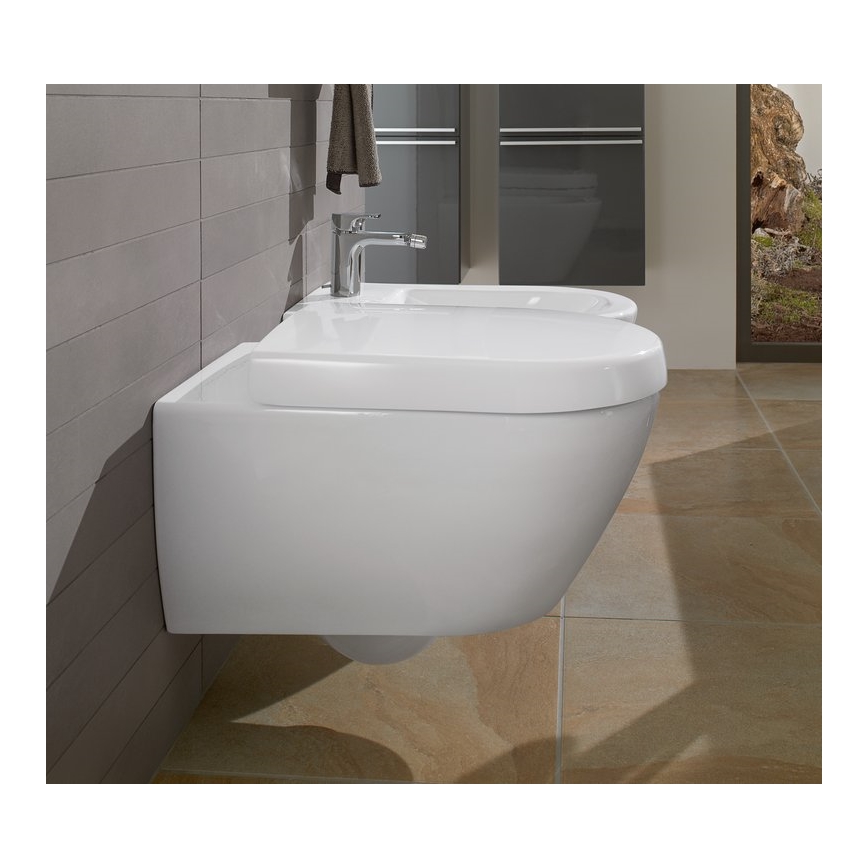 Villeroy & Boch 540000R1 - Sienas piestiprināms bidē SUBWAY 2.0 37x56,5 cm keramika/balta