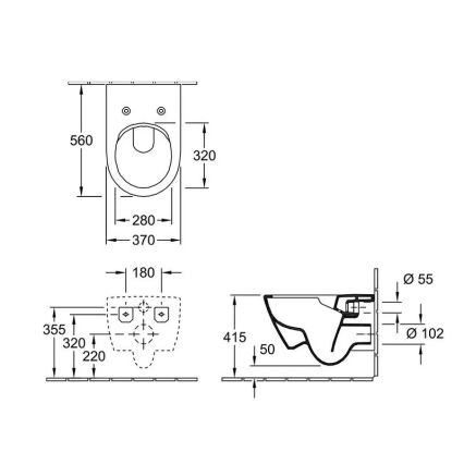 Villeroy & Boch 5614R0AM - Karājams WC SUBWAY 2.0 keramika/bēšs