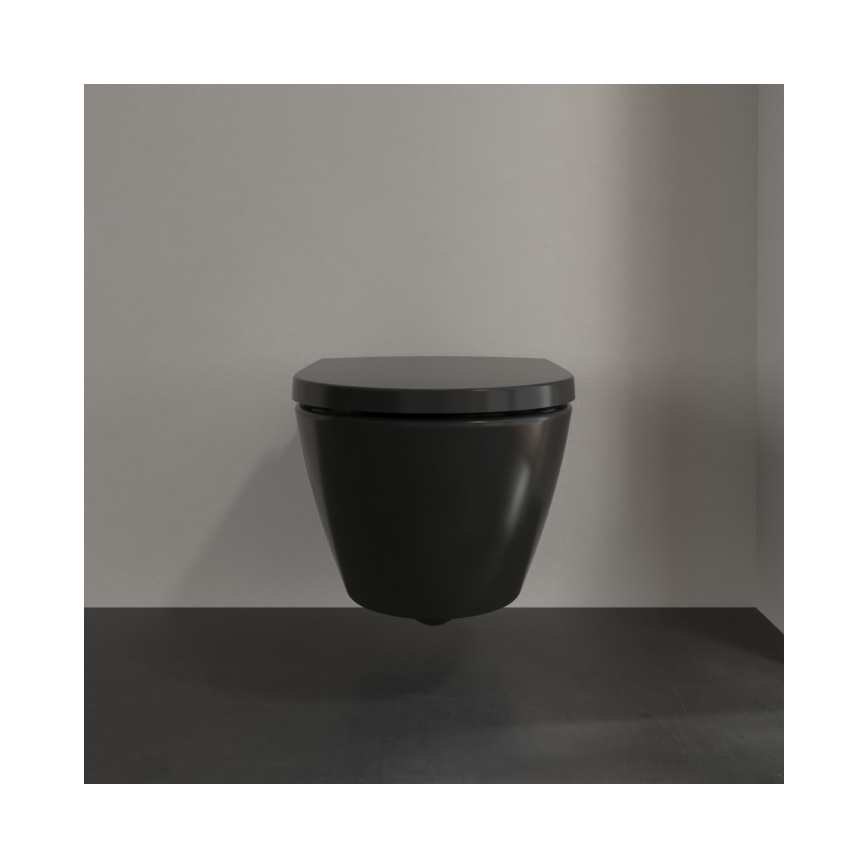 Villeroy & Boch 5614R0R7 - Sienas piestiprināmais tualetes pods SUBWAY keramika/melns