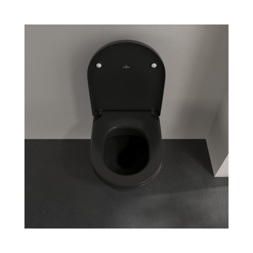 Villeroy & Boch 5614R0R7 - Sienas piestiprināmais tualetes pods SUBWAY keramika/melns