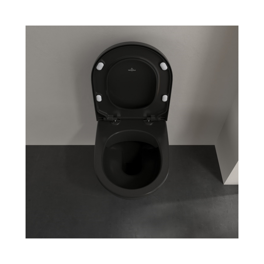 Villeroy & Boch 5614R0R7 - Sienas piestiprināmais tualetes pods SUBWAY keramika/melns
