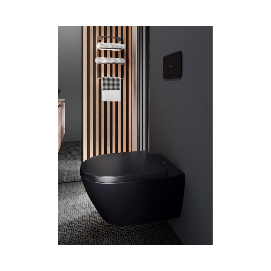 Villeroy & Boch 5614R0R7 - Sienas piestiprināmais tualetes pods SUBWAY keramika/melns