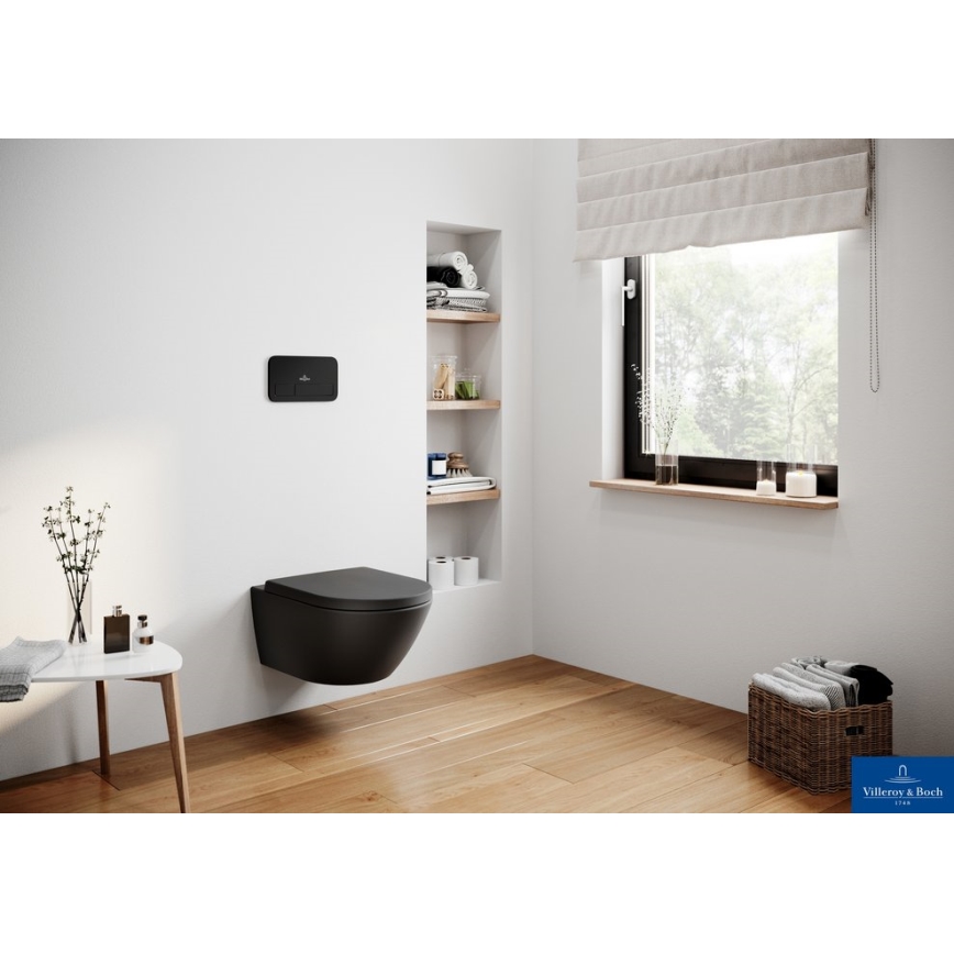 Villeroy & Boch 5614R0R7 - Sienas piestiprināmais tualetes pods SUBWAY keramika/melns