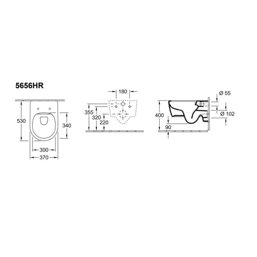Villeroy & Boch 5656HR01 - Karājošais WC ar SoftClose sēdekli AVENTO keramika/balta
