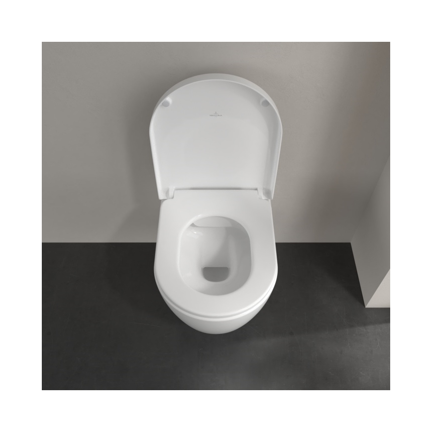 Villeroy & Boch 5656HRR1 - Sienas WC ar SoftClose vāku AVENTO, keramika/balta