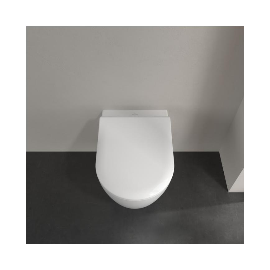 Villeroy & Boch 5656RS01 - Sienas WC ar SoftClose AVENTO sēdekli keramika/balta