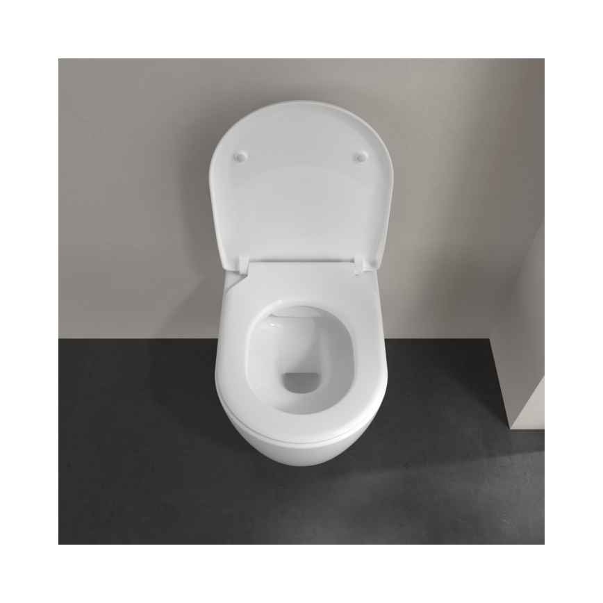 Villeroy & Boch 5656RS01 - Sienas WC ar SoftClose AVENTO sēdekli keramika/balta
