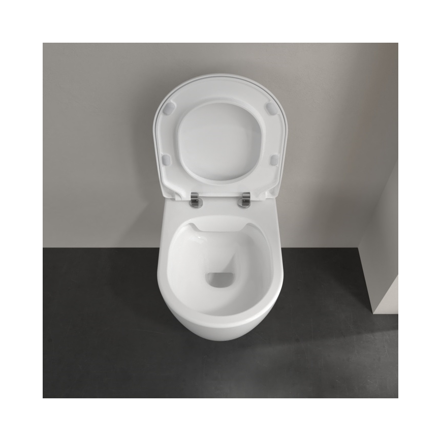 Villeroy & Boch 5656RS01 - Sienas WC ar SoftClose AVENTO sēdekli keramika/balta