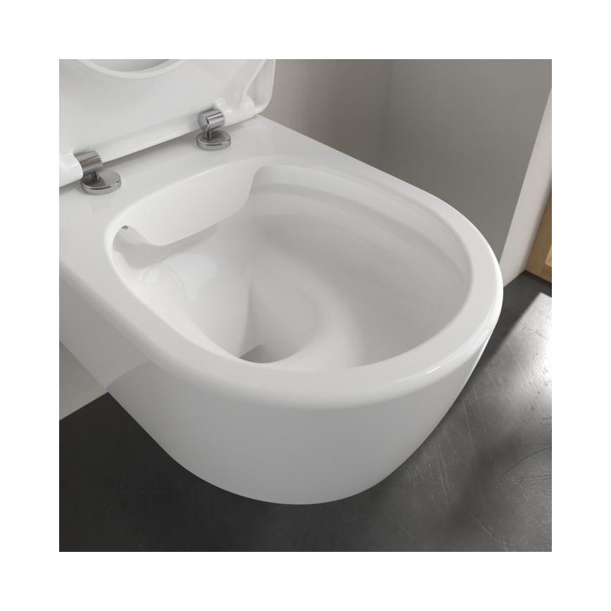 Villeroy & Boch 5656RS01 - Sienas WC ar SoftClose AVENTO sēdekli keramika/balta