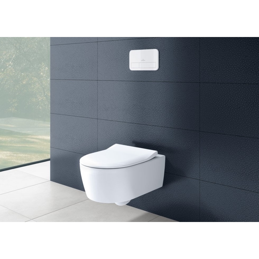 Villeroy & Boch 5656RS01 - Sienas WC ar SoftClose AVENTO sēdekli keramika/balta