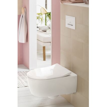Villeroy & Boch 5656RS01 - Sienas WC ar SoftClose AVENTO sēdekli keramika/balta