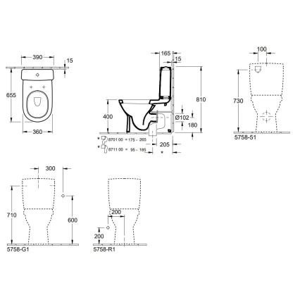 Villeroy & Boch 56581001 - WC komplekts O.NOVO keramika/balta