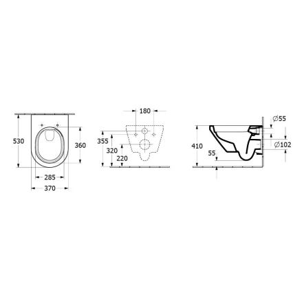Villeroy & Boch 5684CLR1 - Karājamais tualetes pods ar SoftClose sēdekli ARCHITECTURA keramika/balta