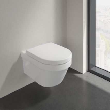 Villeroy & Boch 5684HRR1 - sienas WC ar SoftClose sēdekli ARCHITECTURA keramika/balta