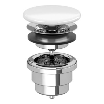 Villeroy & Boch 68080001 - Izlietnes noteka (keramika/spīdīgs hroms)