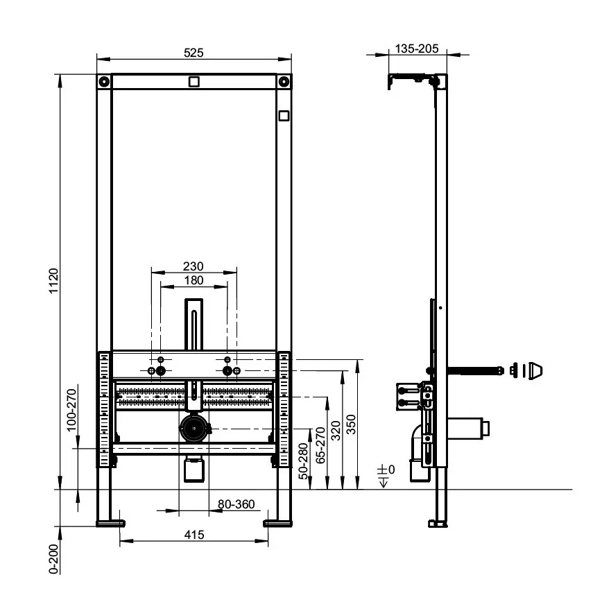 Villeroy & Boch 92214800 - Iebūvējamais modulis bidēi VICONNECT 112 cm