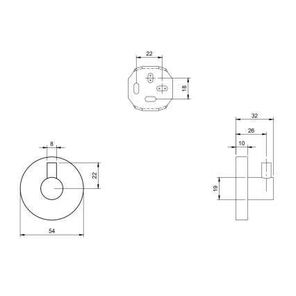 Villeroy & Boch TVA15101100061 - Sienas āķis ELEMENTS spīdīgs hroms