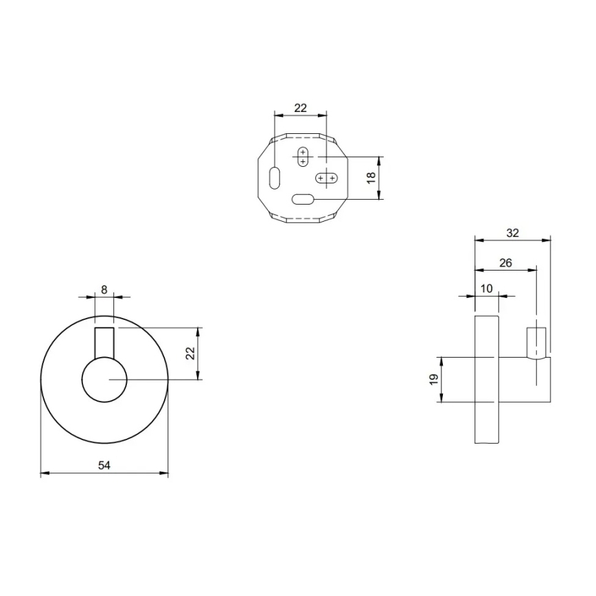 Villeroy & Boch TVA15101100061 - Sienas āķis ELEMENTS spīdīgs hroms