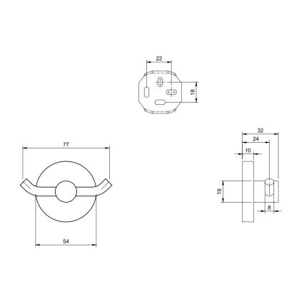 Villeroy & Boch TVA15101200061 - Sienas āķis ELEMENTS spīdīgs hroms