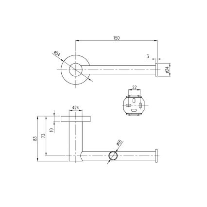 Villeroy & Boch TVA15101400061 - ELEMENTS tualetes papīra turētājs, spīdīga hroma apdare