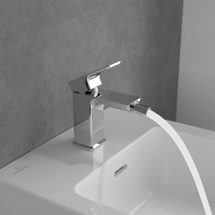 Villeroy & Boch TVB11200100061 - Bidē jaucējkrāns + uzspiežamais noteces aizbīdnis SUBWAY 3.0 spīdīgs hroms