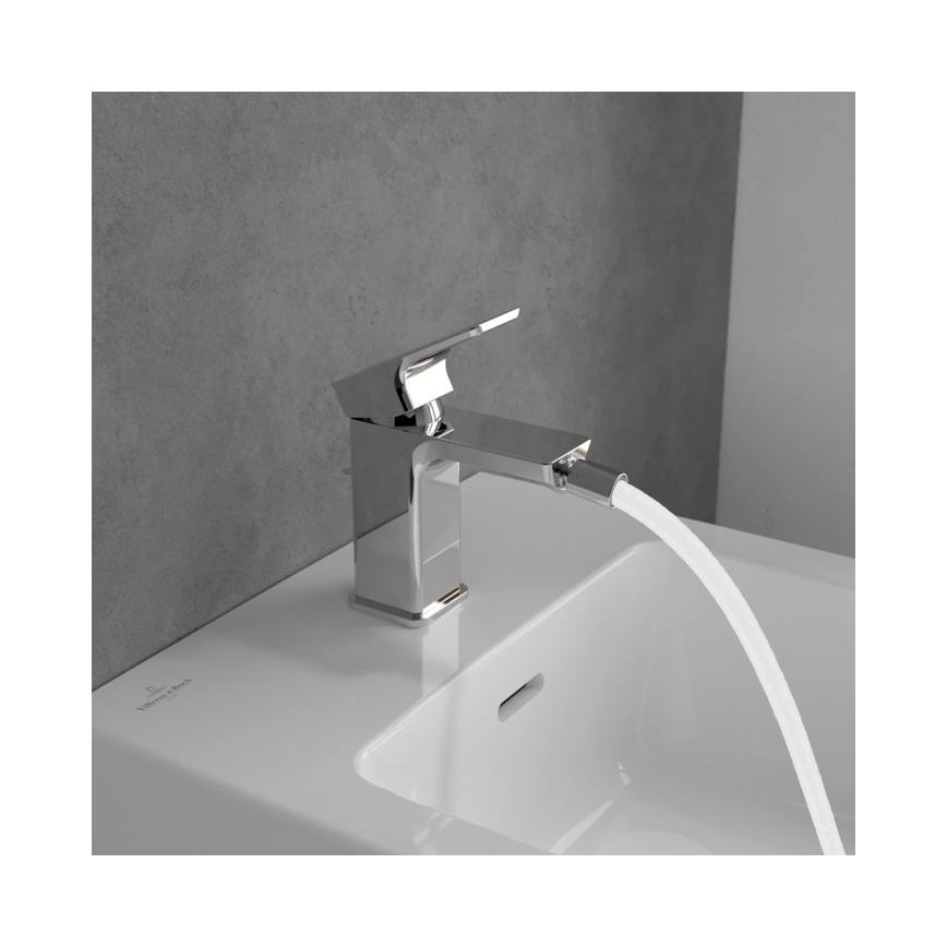 Villeroy & Boch TVB11200100061 - Bidē jaucējkrāns + uzspiežamais noteces aizbīdnis SUBWAY 3.0 spīdīgs hroms