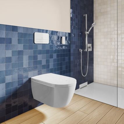 Villeroy & Boch V0E100R1 - karājams bidē ar SoftClose sēdekli VICLEAN, keramika/balta + tālvadības pults