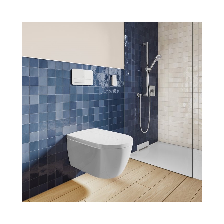 Villeroy & Boch V0E100R1 - karājams bidē ar SoftClose sēdekli VICLEAN, keramika/balta + tālvadības pults