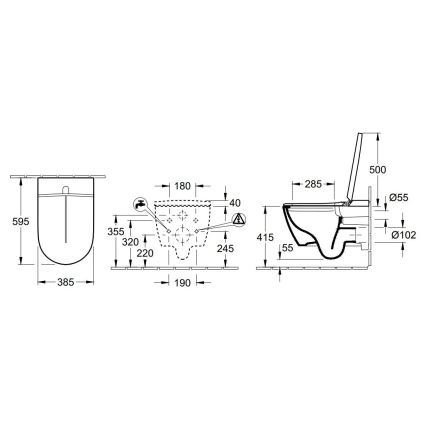 Villeroy & Boch V0E100R1 - karājams bidē ar SoftClose sēdekli VICLEAN, keramika/balta + tālvadības pults