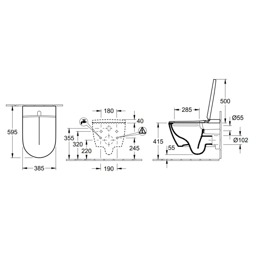 Villeroy & Boch V0E100R1 - karājams bidē ar SoftClose sēdekli VICLEAN, keramika/balta + tālvadības pults