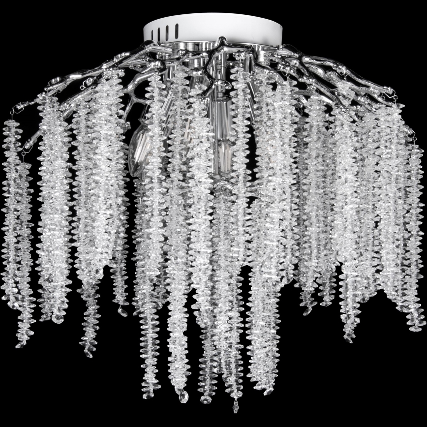 Virsapmetuma lustra 6xE14/60W/230V + 3xLED/3W d. 54 cm spīdīgi hromēts