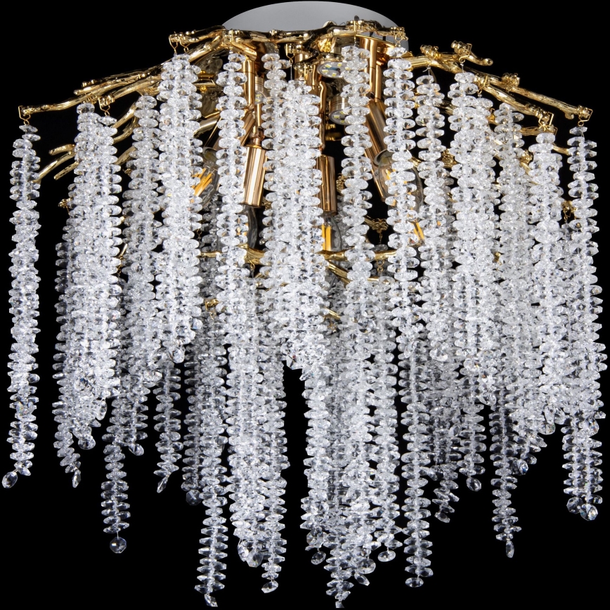 Virsapmetuma lustra 6xE14/60W/230V + 3xLED/3W d. 54 cm zelta