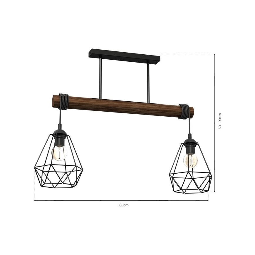 Virsapmetuma lustra ACERO 2xE27/60W/230V