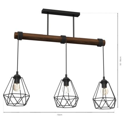 Virsapmetuma lustra ACERO 3xE27/60W/230V