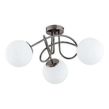 Virsapmetuma lustra BANKO 3xE14/10W/230V melna spīdīgi hromēts