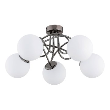 Virsapmetuma lustra BANKO 5xE14/10W/230V melna spīdīgi hromēts