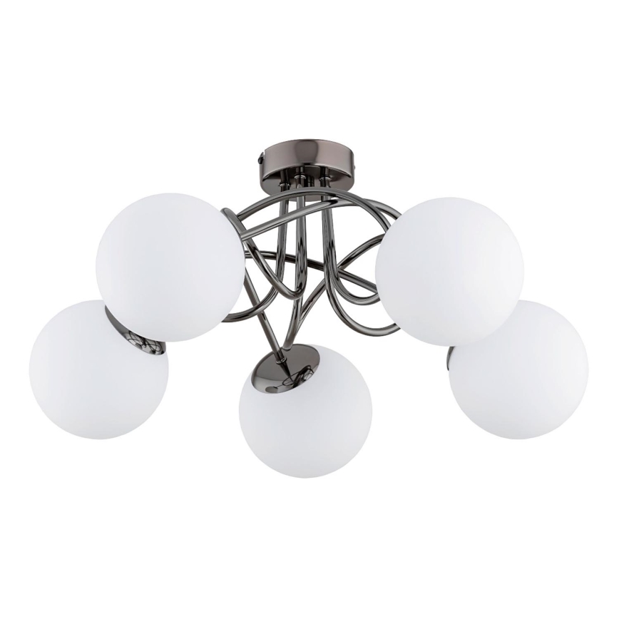 Virsapmetuma lustra BANKO 5xE14/10W/230V melna spīdīgi hromēts