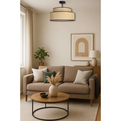 Virsapmetuma lustra BOHO 1xE27/60W/230V bēša