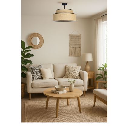 Virsapmetuma lustra BOHO 1xE27/60W/230V bēša