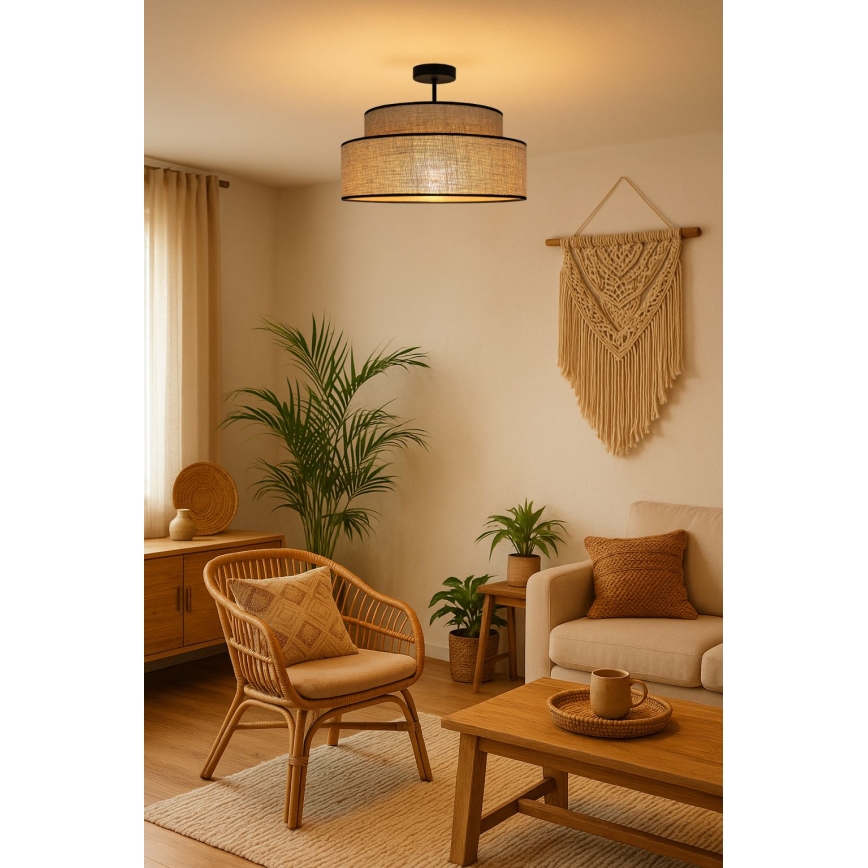 Virsapmetuma lustra BOHO 1xE27/60W/230V bēša