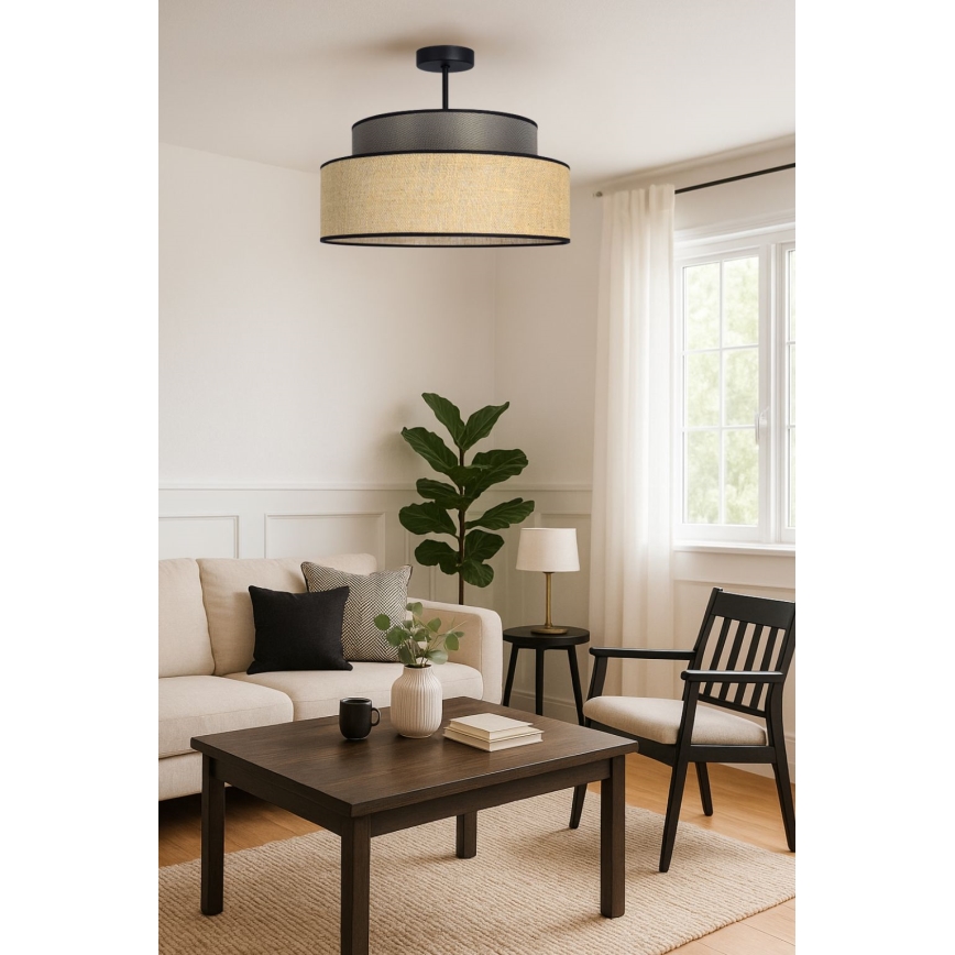 Virsapmetuma lustra BOHO 1xE27/60W/230V brūna/bēša