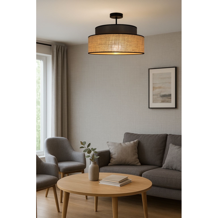 Virsapmetuma lustra BOHO 1xE27/60W/230V brūna/bēša