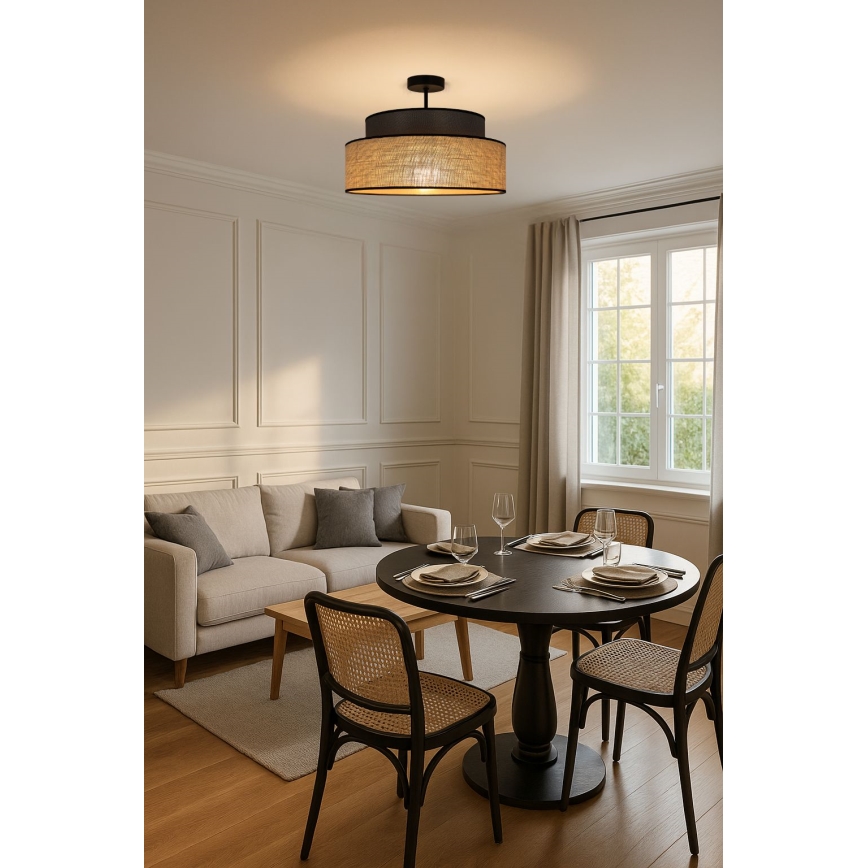 Virsapmetuma lustra BOHO 1xE27/60W/230V brūna/bēša