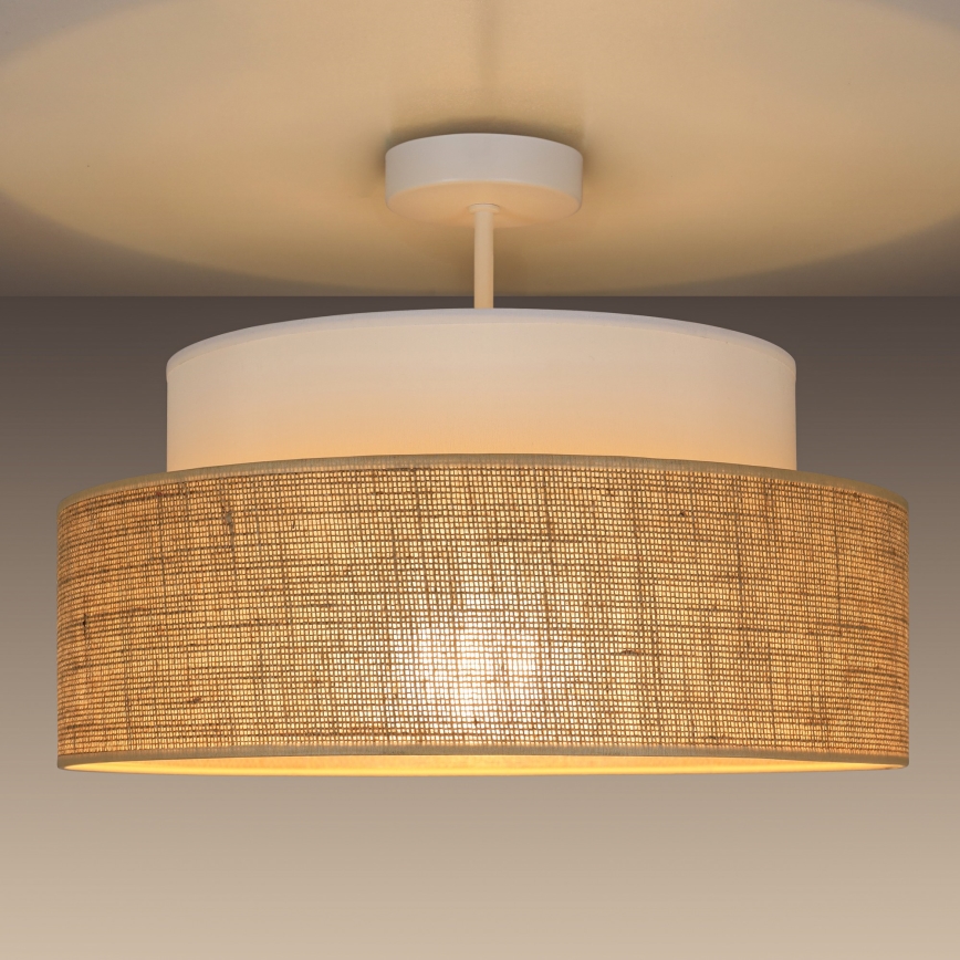 Virsapmetuma lustra BOHO 1xE27/60W/230V d. 40 cm balta/bēša