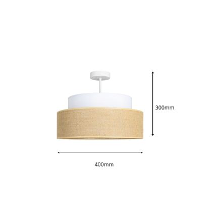 Virsapmetuma lustra BOHO 1xE27/60W/230V d. 40 cm balta/bēša