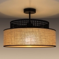 Virsapmetuma lustra BOHO 1xE27/60W/230V d. 40 cm melna/rotanga