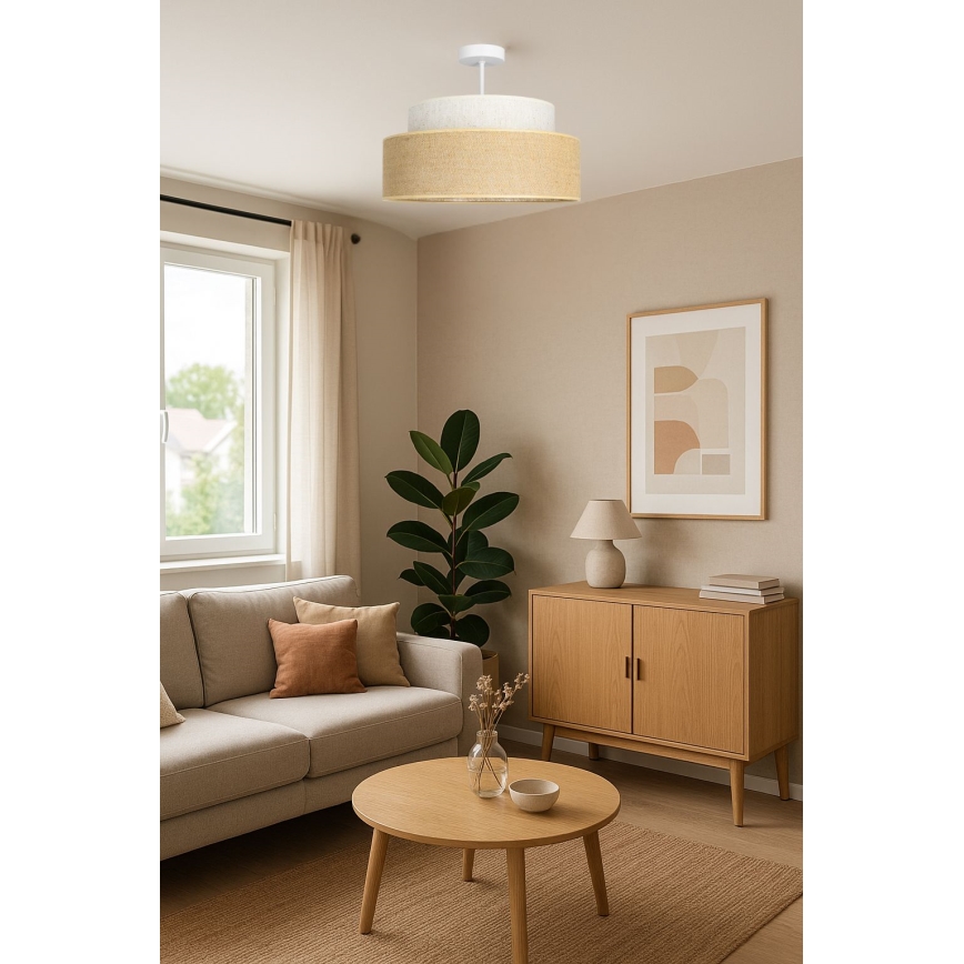 Virsapmetuma lustra BOHO 1xE27/60W/230V krēmkrāsa/bēša