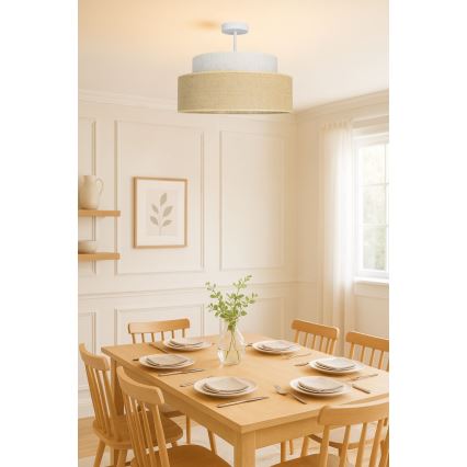 Virsapmetuma lustra BOHO 1xE27/60W/230V krēmkrāsa/bēša