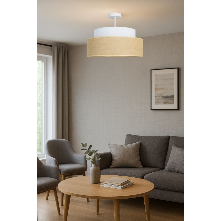 Virsapmetuma lustra BOHO 1xE27/60W/230V krēmkrāsa/bēša